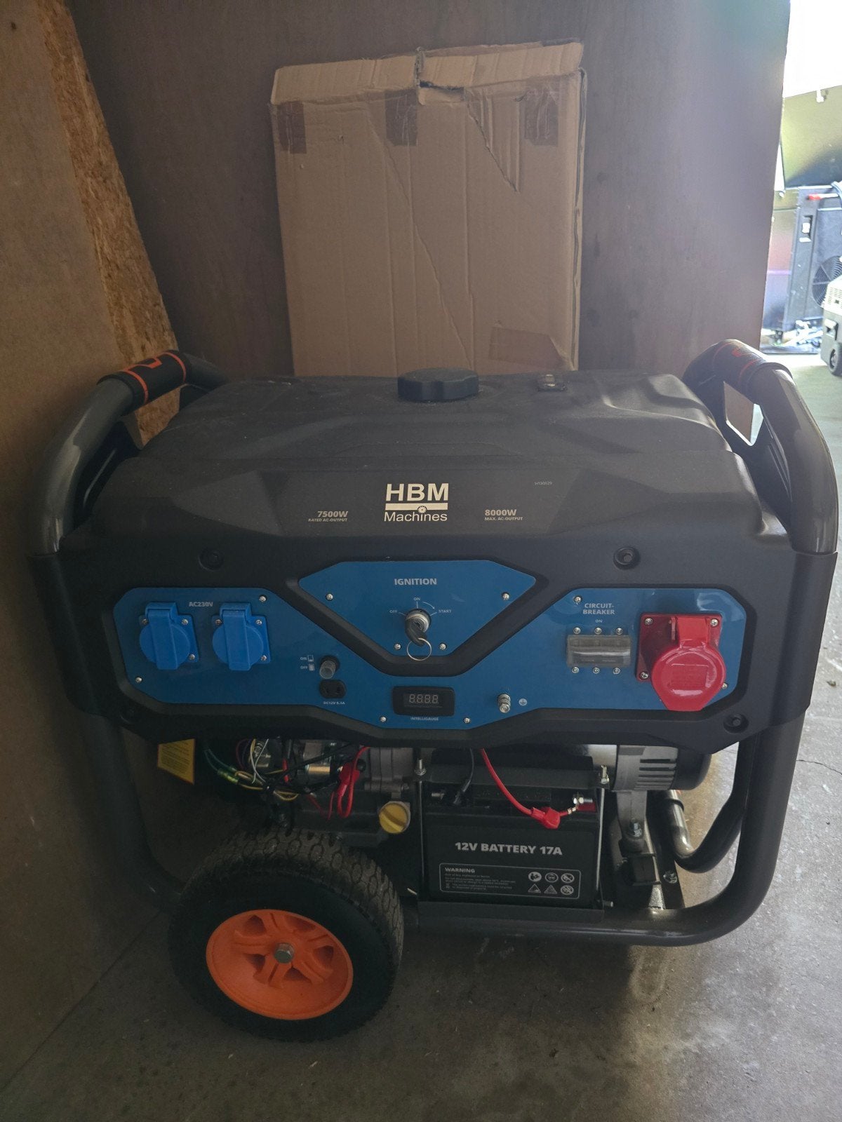 HBM 8000W Aggregaat zgan, Ophalen, Gebruikt, Elektrisch startend, Benzine