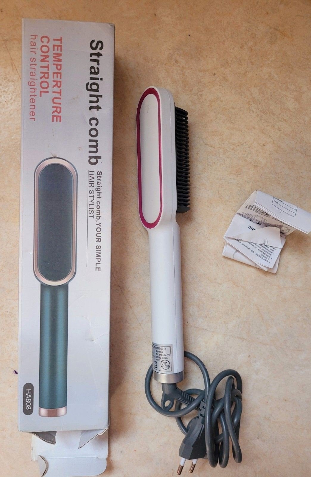 Straight comb HA088 - Temperatuurcontrole haarstyler, Ophalen of Verzenden, Nieuw