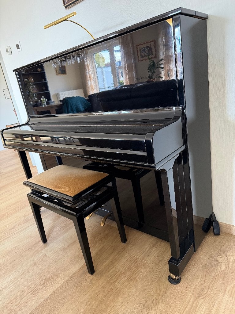 Grotrian Steinweg 122A Zwart Hoogglans Piano, Ophalen, Zwart, Zo goed als nieuw, Piano