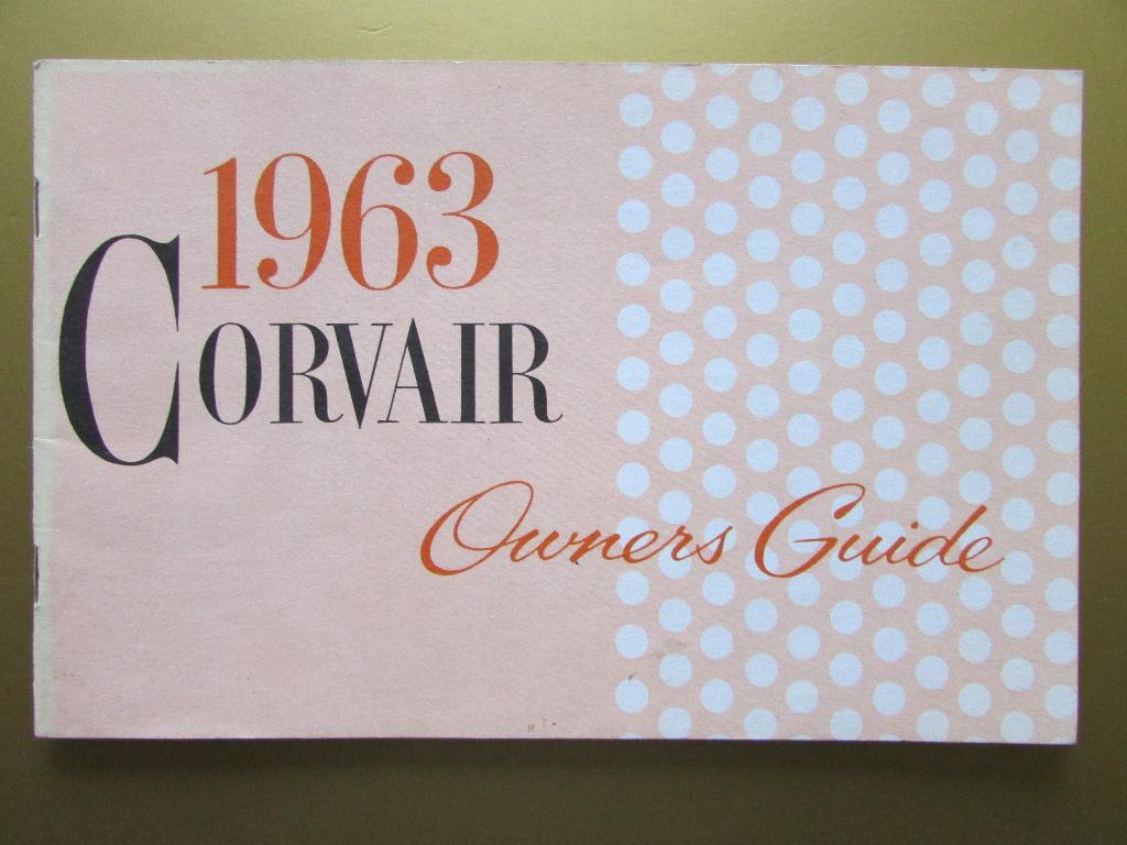 1963 Chevrolet Corvair owner's manual, Engels, Ophalen of Verzenden