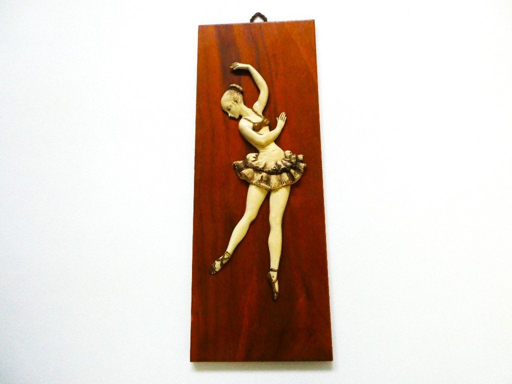 Een vintage wanddecoratie van een ballerina ballet celluloid, Antiek en Kunst, Curiosa en Brocante, Ophalen of Verzenden