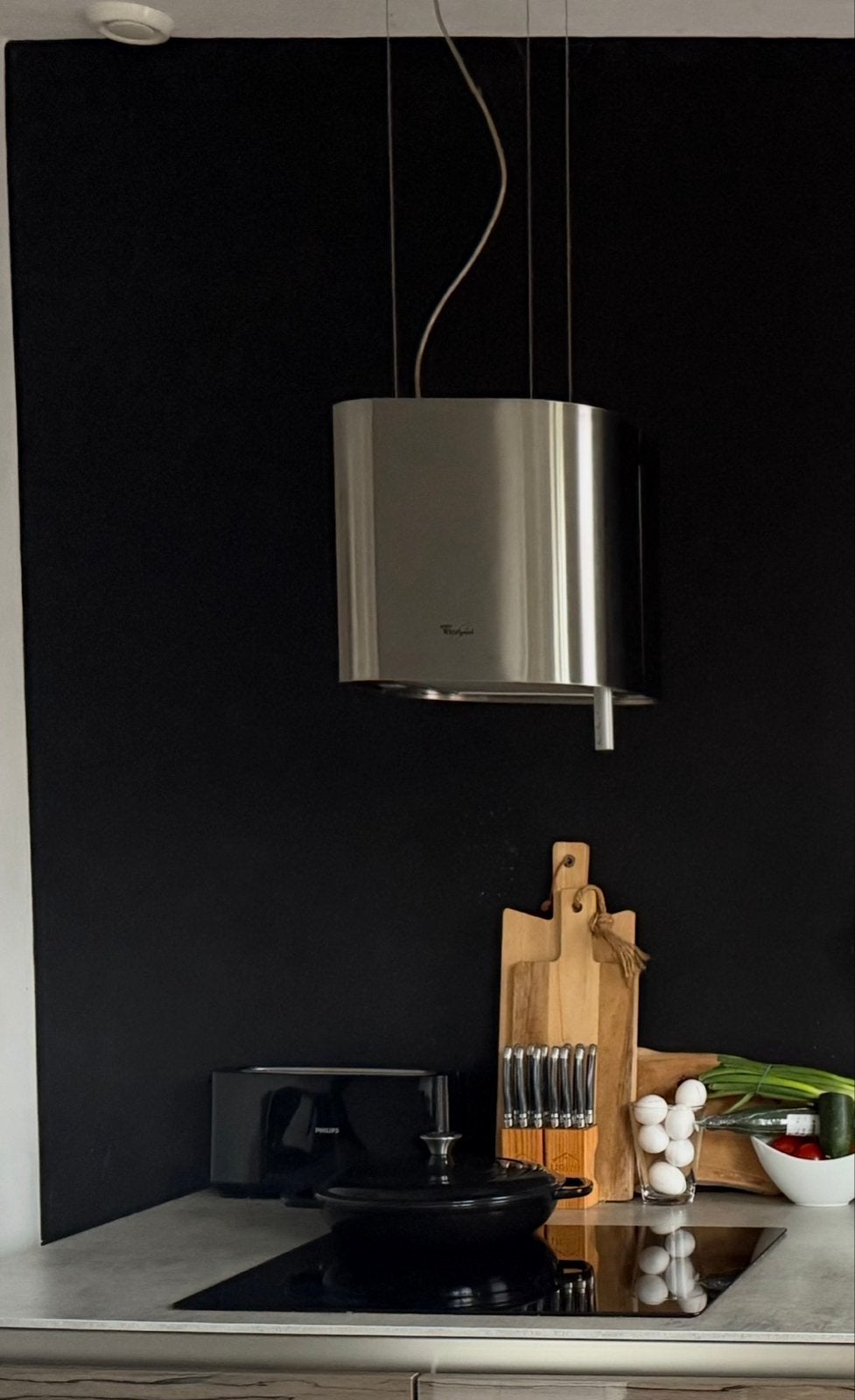 Whirlpool design afzuigkap met koolstoffilter, Witgoed en Apparatuur, Afzuigkappen, Ophalen, Zo goed als nieuw, Eilandschouwkap