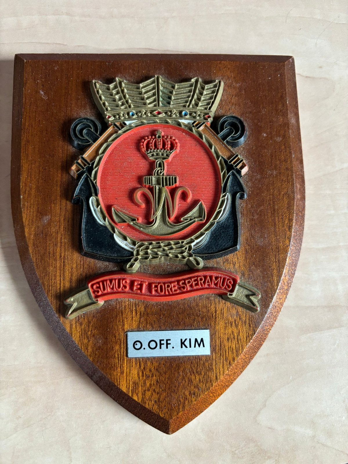 Marine Schildje O.OFF. KIM, Ophalen of Verzenden, Marine, Nederland, Embleem of Badge