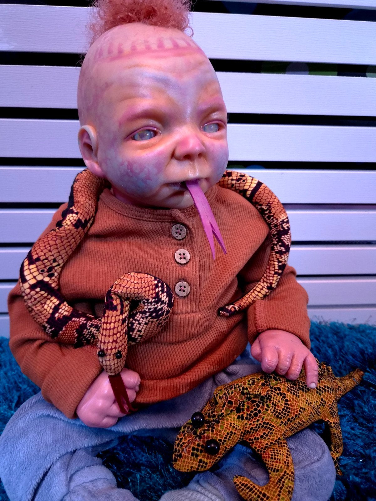Fantasie Reborn Lizzard Pop - Uniek voor Halloween, Ophalen of Verzenden, Gebruikt, Overige typen