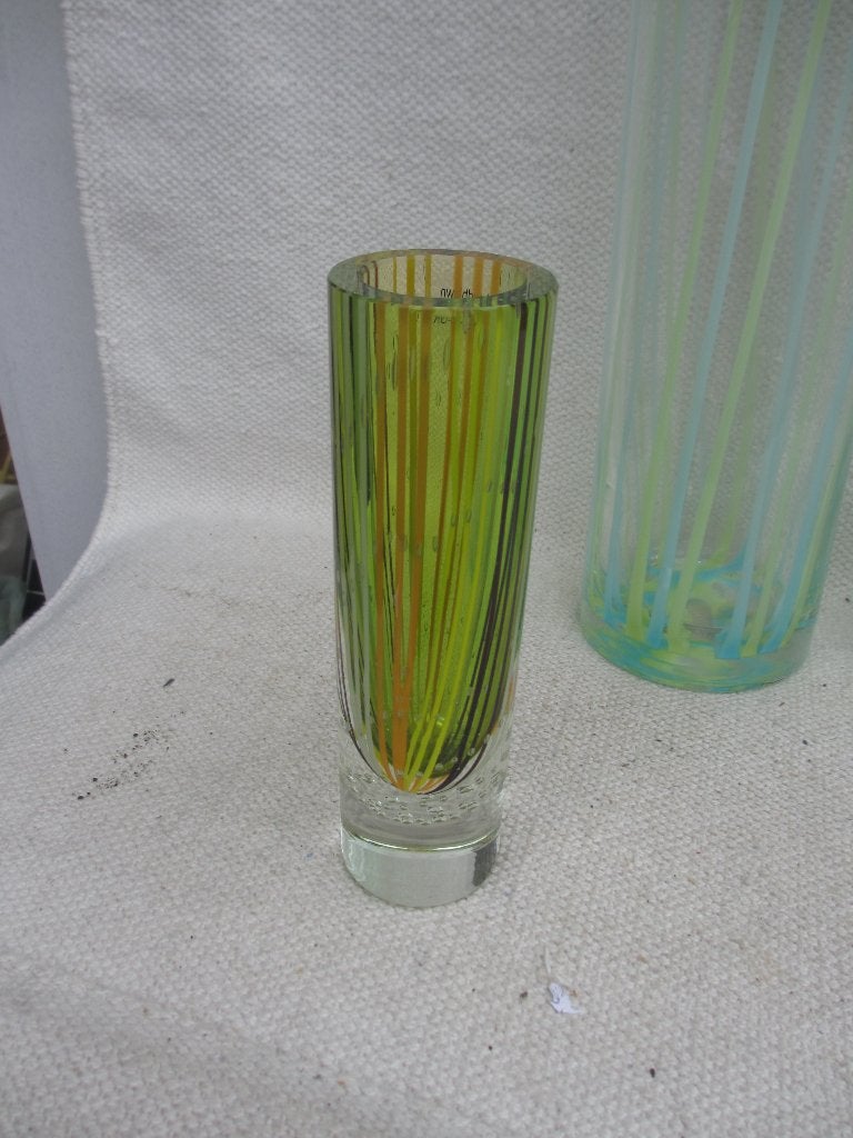 Drie Murano glas vazen / cilinder vorm, Ophalen of Verzenden