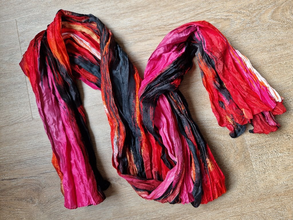 Kleurrijke shawl van Romano (met kreukeleffect) NIEUW, Ophalen of Verzenden, Nieuw, Sjaal