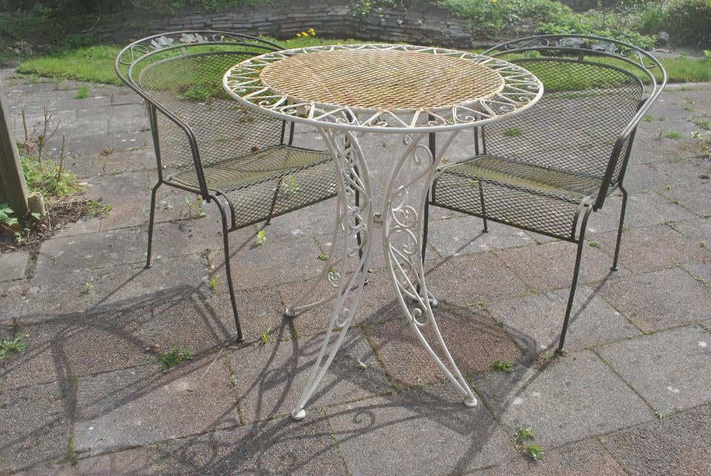 Bistro tuinsetje, Frans, brocante, Tuin en Terras, Tuinsets en Loungesets, Overige materialen, Gebruikt, Tuinset, Eettafel