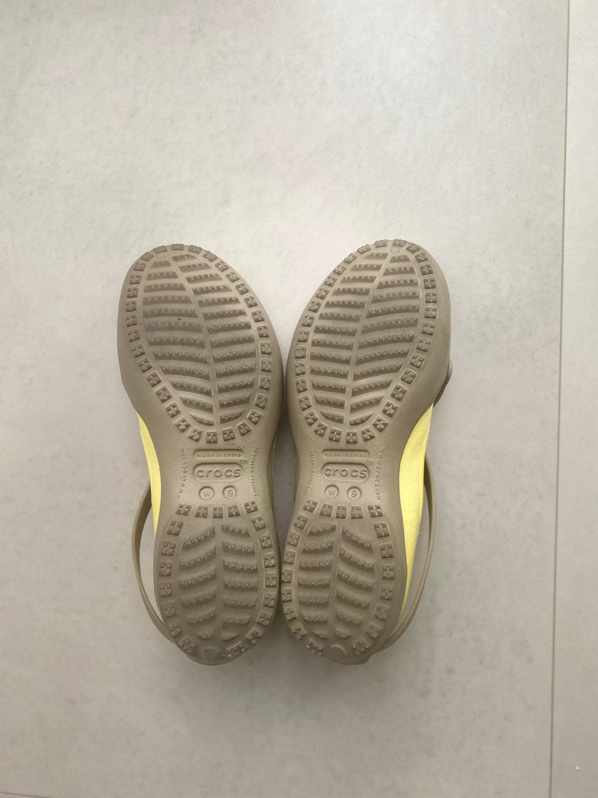Gele Crocs Ballerina's - Maat 39-40, Geel, Zo goed als nieuw, Crocs, Ballerina's