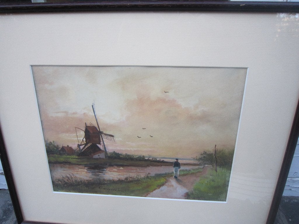 Mooi Hollands Landschap in Aquarel Naar WEISSENBRUCH, Ophalen, Landschap