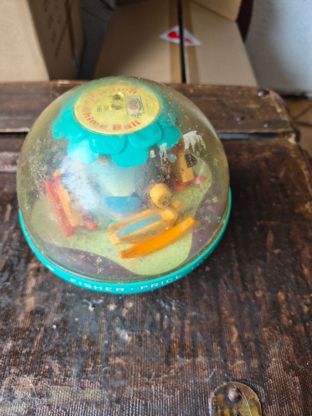 Vintage Fisher-Price Chime Ball Rammelaar, Ophalen, Gebruikt, Rammelaar, Met geluid