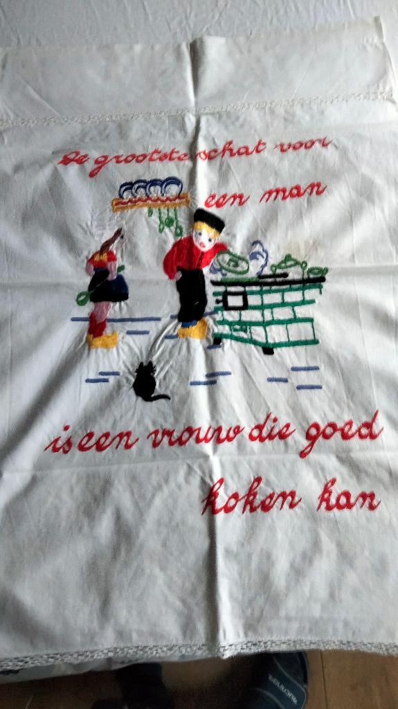 vintage overdoek, Antiek en Kunst, Curiosa en Brocante, Ophalen of Verzenden