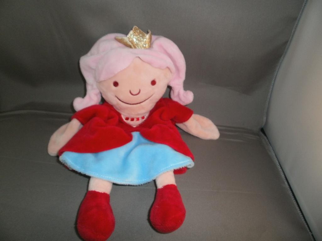 HEMA handpop prinses pop rood/blauw jurkje gouden kroon en, Kinderen en Baby's, Speelgoed | Knuffels en Pluche, Hema, Overige typen