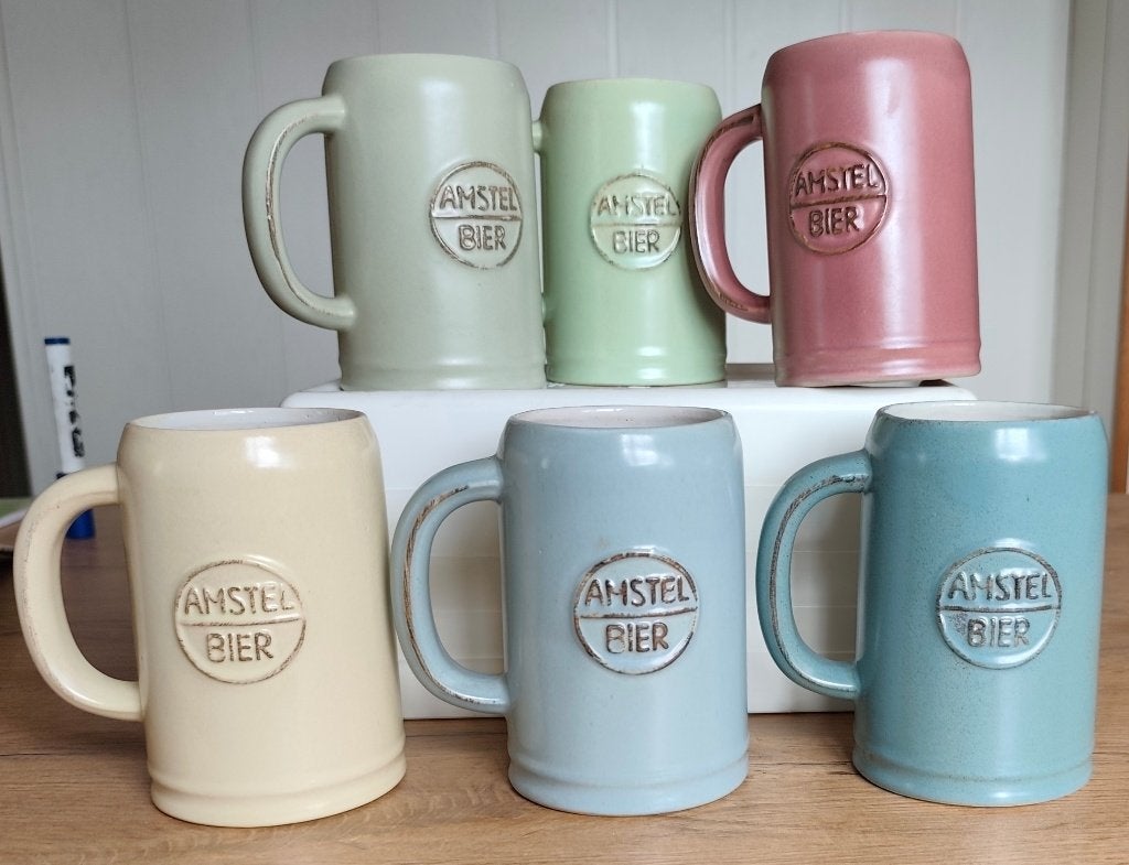 6 vintage bierpullen Amstel bier, Verzamelen, Ophalen, Gebruikt, Amstel