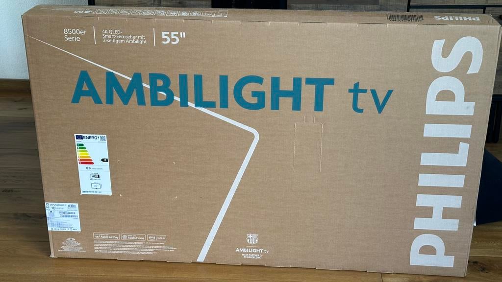 Nieuwe Philips 55” Ambilight QLED 4K Smart TV- Nieuw in doos, Audio, Tv en Foto, Televisies, Nieuw, QLED, 100 cm of meer, 4k (UHD)