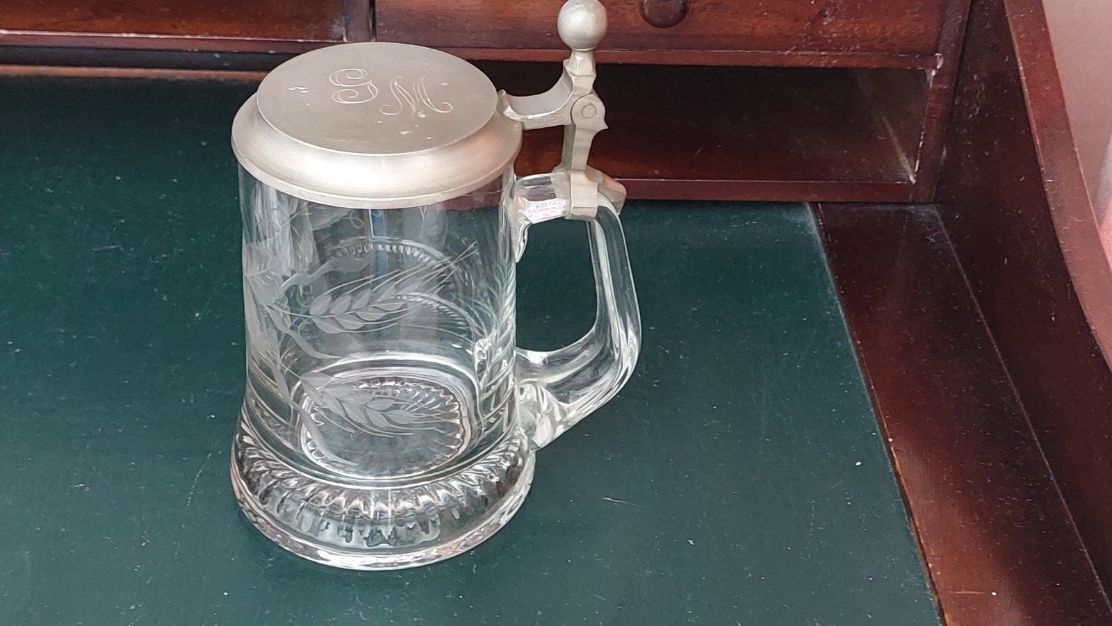 Kristallen bierpul Heineken met gravure, Ophalen of Verzenden