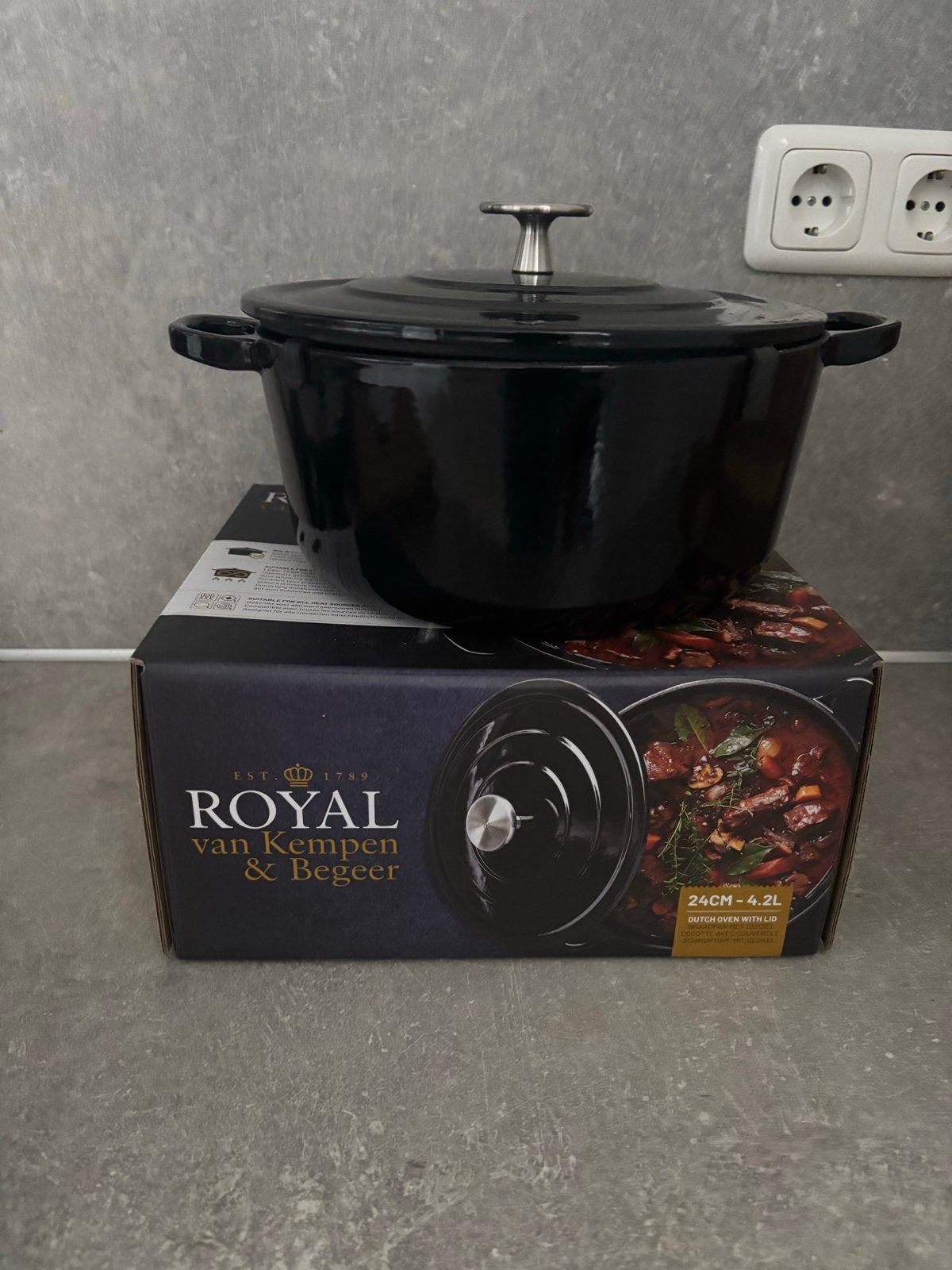 Royal van Kempen & Begeer Gietijzeren Braadpan 24cm, Ophalen, Met deksel, Nieuw, Overige merken
