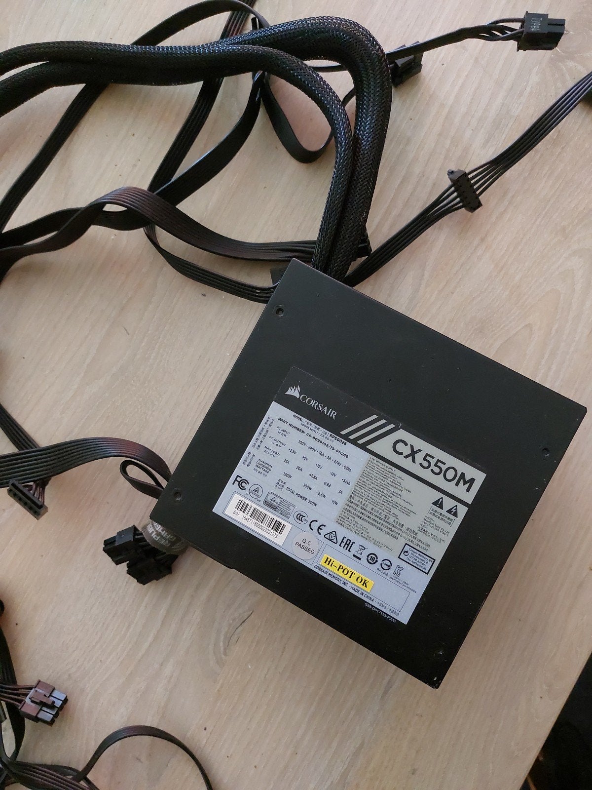 Corsair CX550M Voeding - 550W Semi-Modulair, Computers en Software, Ophalen of Verzenden