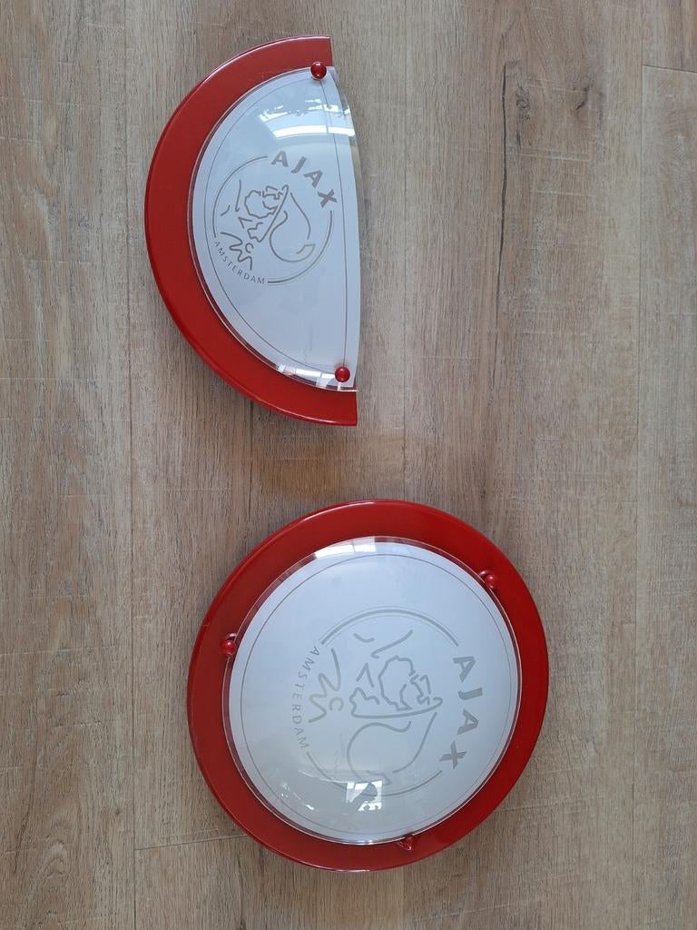 Z.g.a.n. Ajax plafondlamp en leeslamp, Huis en Inrichting, Lampen | Plafondlampen, Ophalen, Zo goed als nieuw, Glas