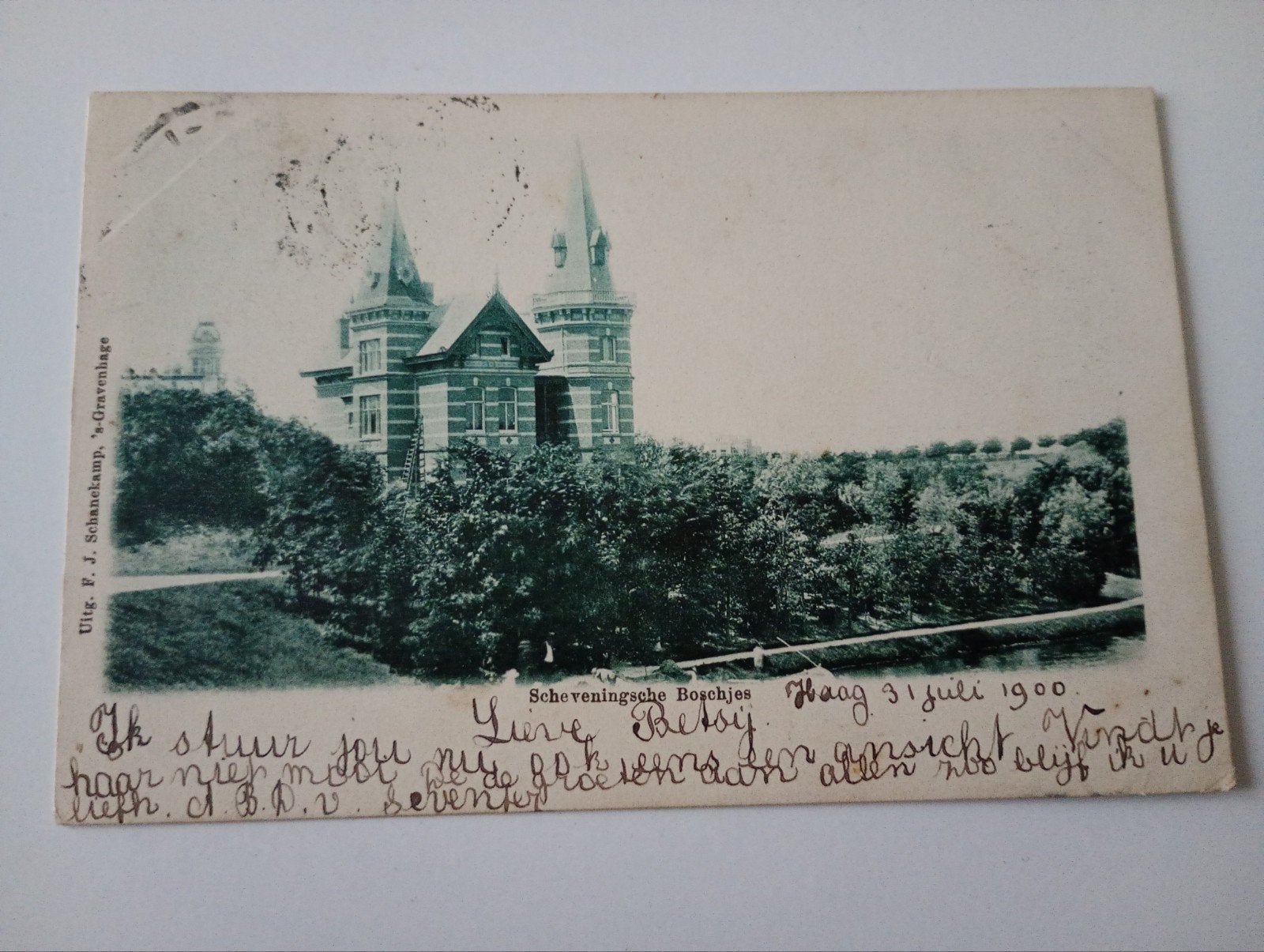 Den Haag Scheveningse Bosjes 1900, Ophalen of Verzenden, Voor 1920, Gelopen, Zuid-Holland