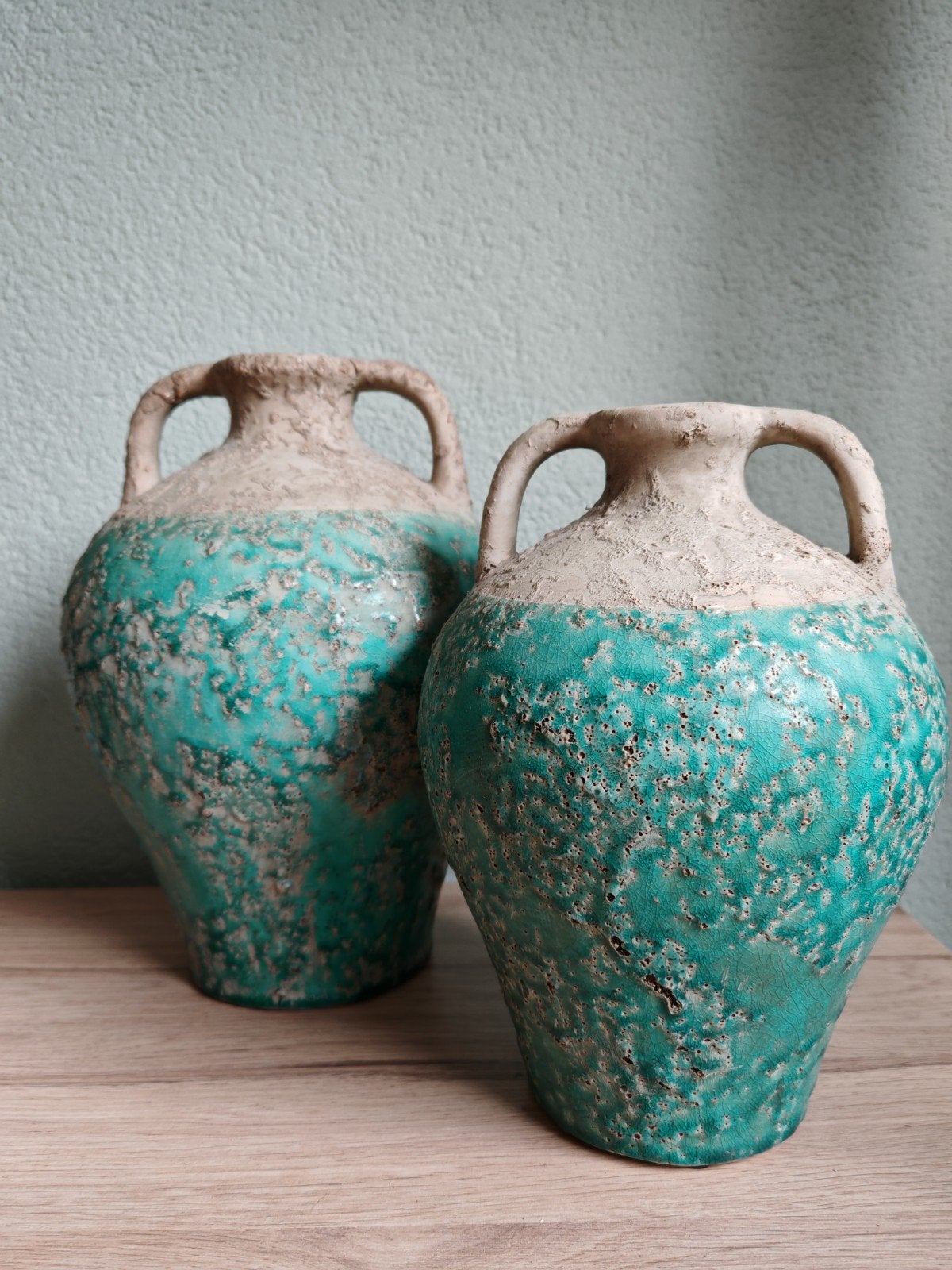 Kruikvaas. PTMD. Turquoise, Ophalen, 29 cm, Meerkleurig, Nieuw