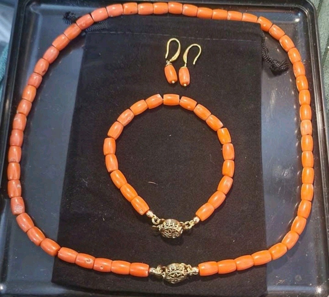 koralen sieraden set, Dieren en Toebehoren, Ophalen of Verzenden, Zo goed als nieuw
