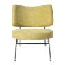 Moderne gele stoel met metalen poten xenos, Huis en Inrichting, Stoelen, Ophalen, Overige kleuren, Zo goed als nieuw, Stof