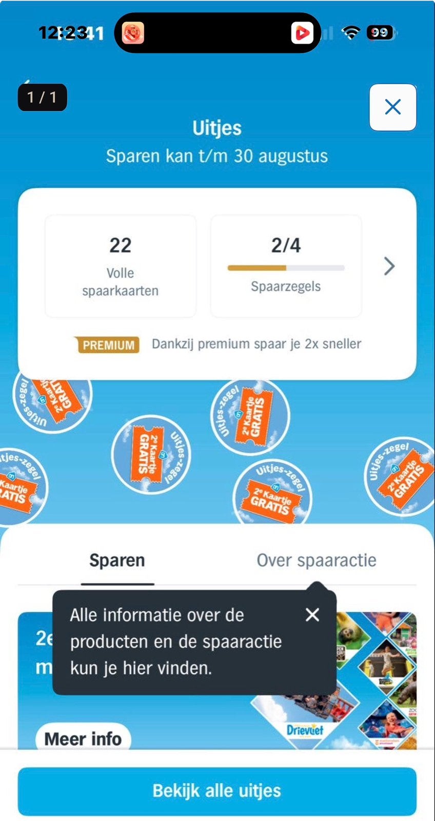 ah spaarkaarter, Eén persoon, Kortingsbon