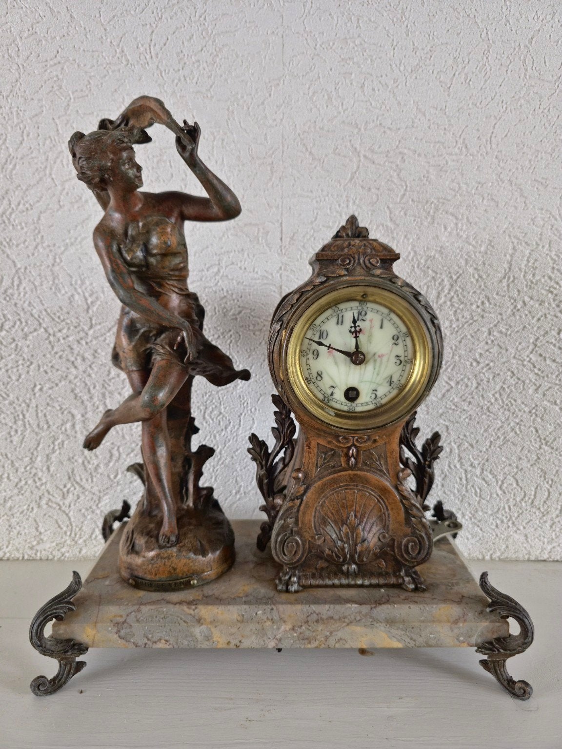 Antiek Frans schouwgarnituur pendule H. Moreau ca. 1900, Ophalen