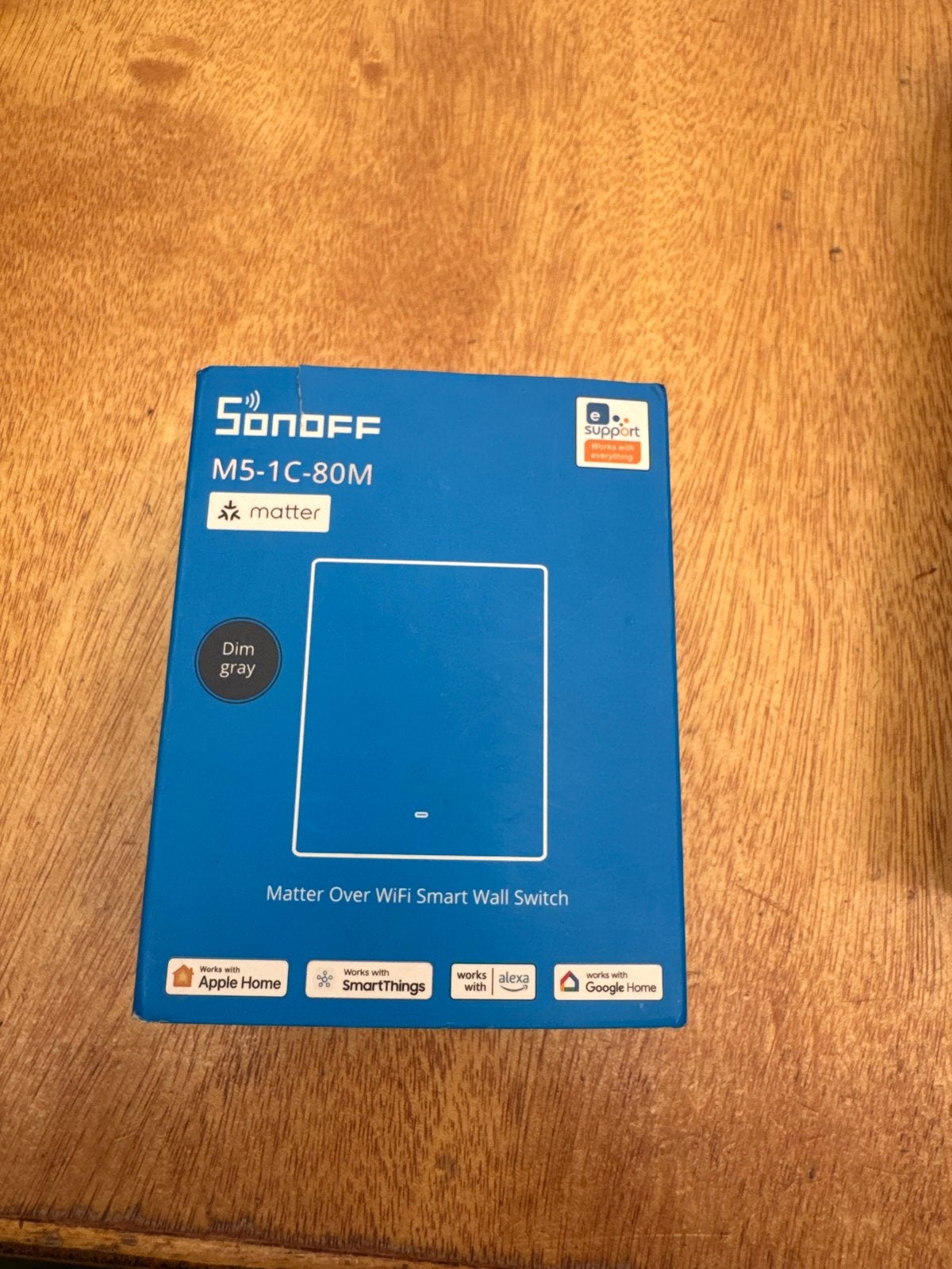 Sonoff M5-1C-80M Matter Smart Wall Switch Dim Gray, Ophalen of Verzenden, Nieuw, Overige merken, Schakelaar