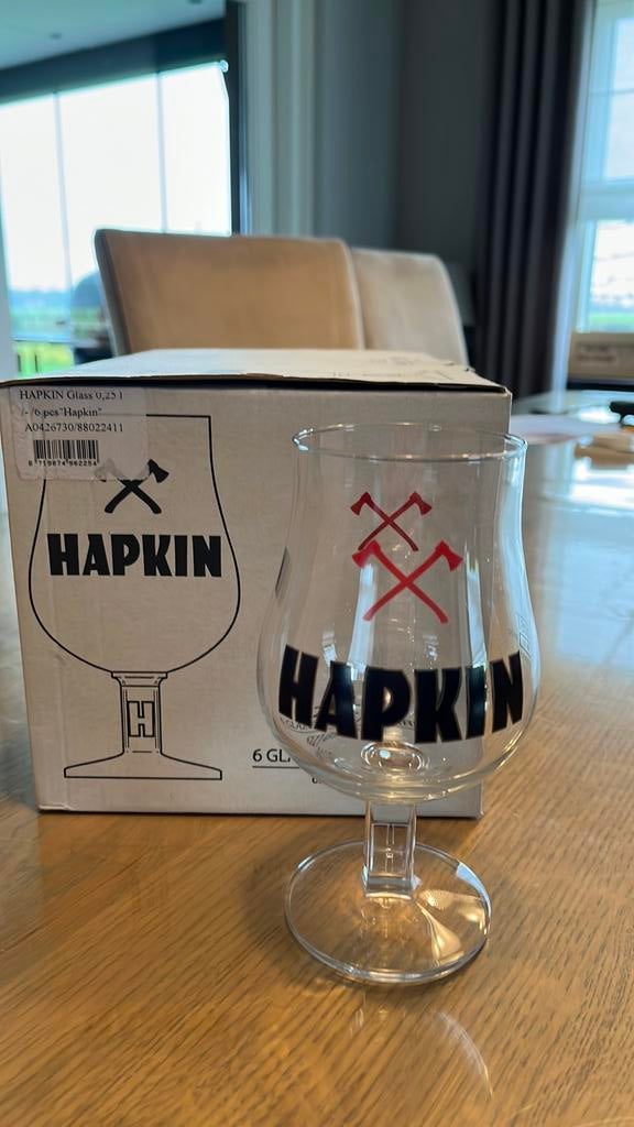 Hapkin bierglazen 6 stuks, Verzamelen, Ophalen, Nieuw, Bierglas