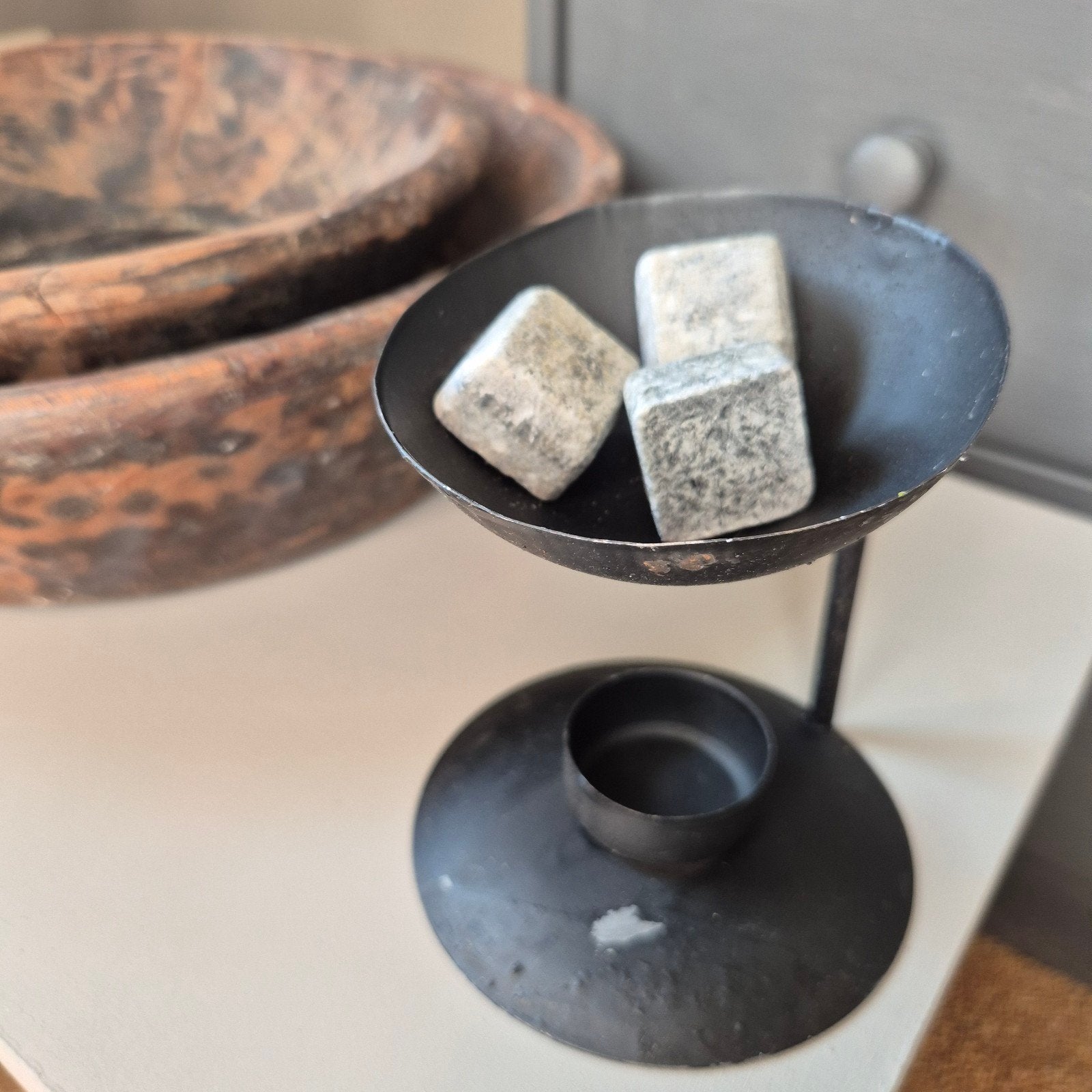 Stoere zwarte metalen geurbrander – sober en landelijk, Ophalen of Verzenden, Nieuw