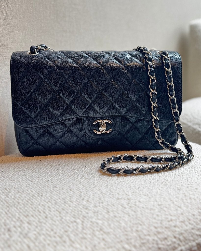 Chanel Flap Bag Jumbo Zwart, Ophalen, Gebruikt, Zwart, Schoudertasje