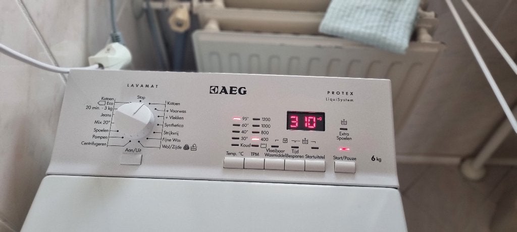 AEG Lavamat Protex Bovenlader Wasmachine 6kg, Witgoed en Apparatuur, Ophalen, 1200 tot 1600 toeren, Gebruikt, 4 tot 6 kg
