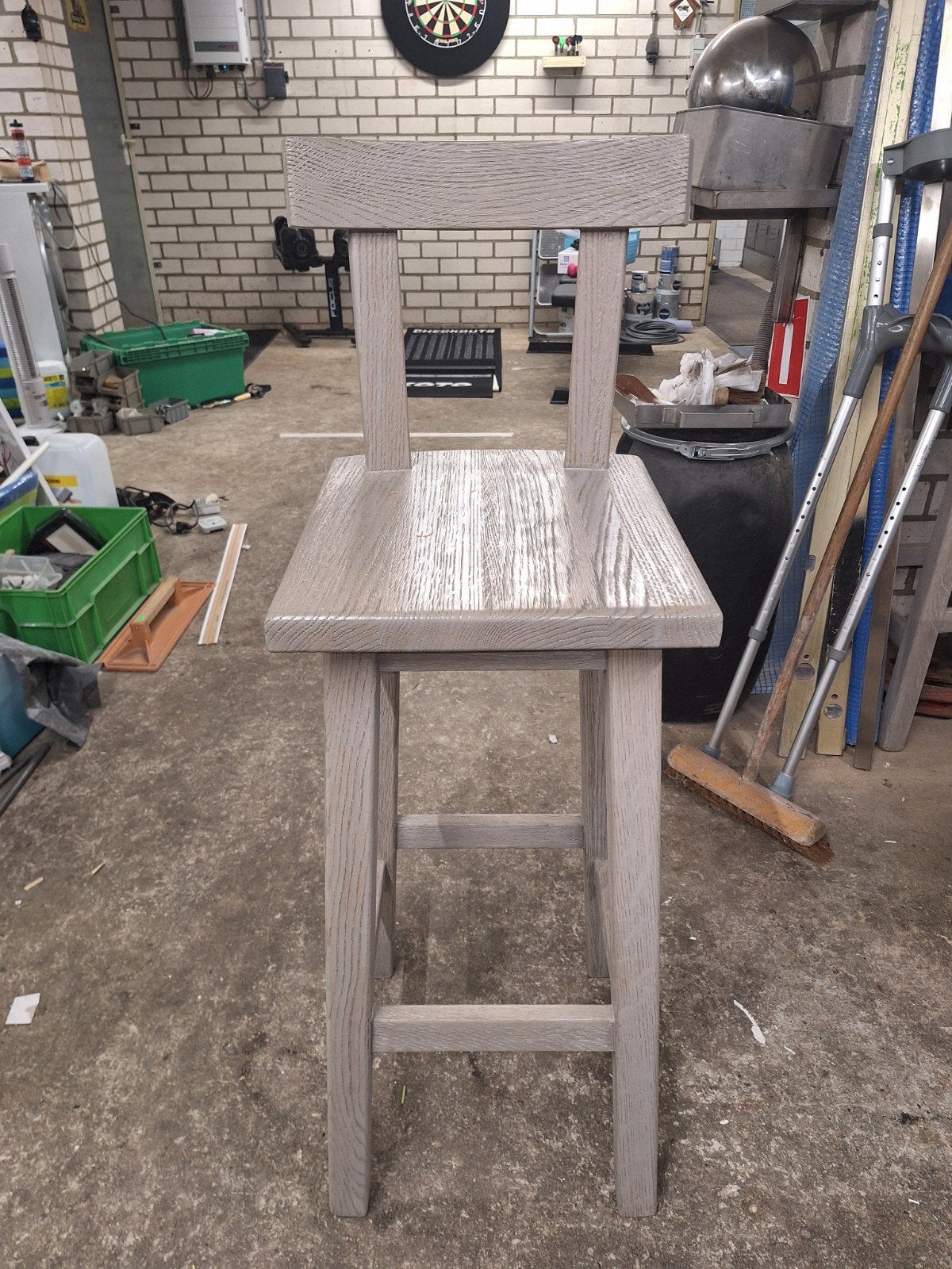 4 Houten Barkrukken - Stijlvol en Robuust, Gebruikt, Met voetsteun, 60 tot 90 cm, Ophalen of Verzenden