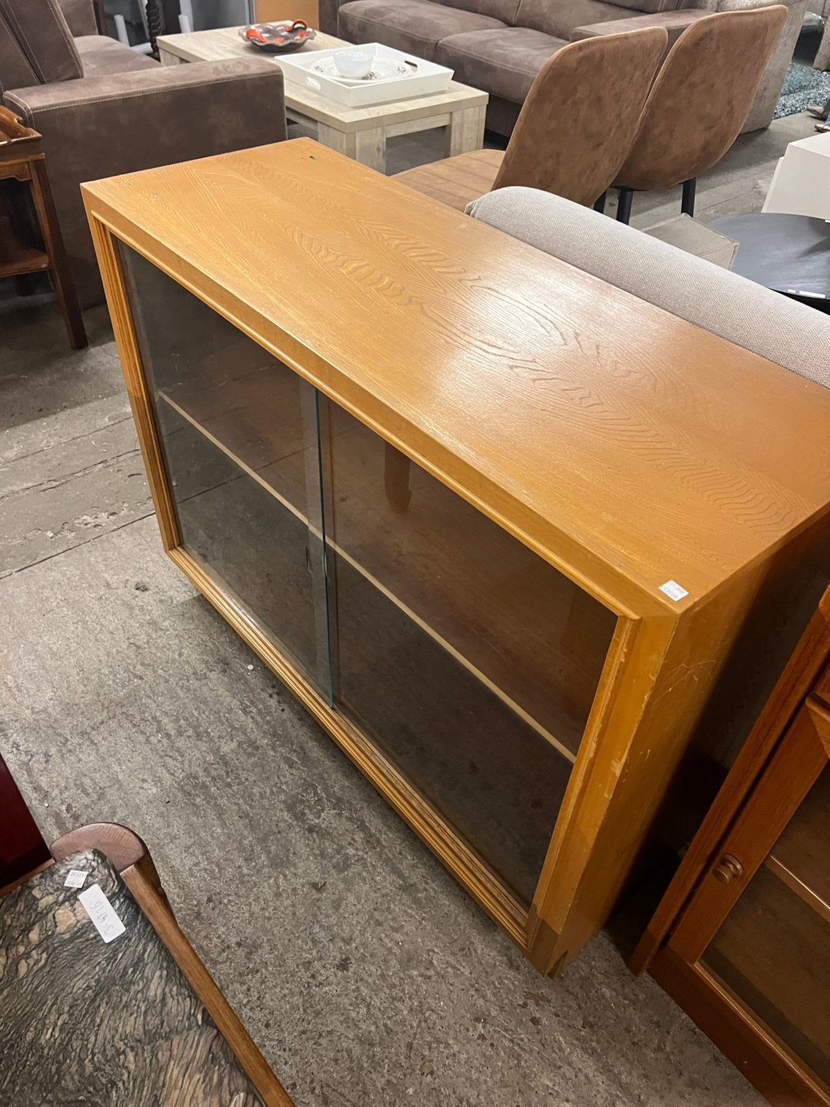 Vintage hellerau Vitrinekast, Ophalen, ., Zo goed als nieuw, 150 tot 200 cm