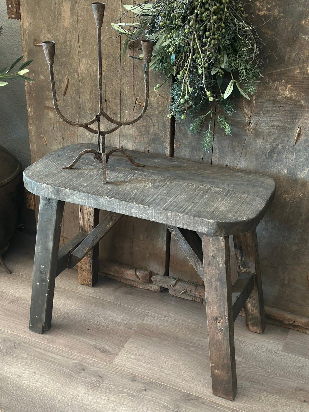 Oud houten bankje old farm Aura Peeperkorn, Ophalen of Verzenden, Nieuw, Hout, Landelijk
