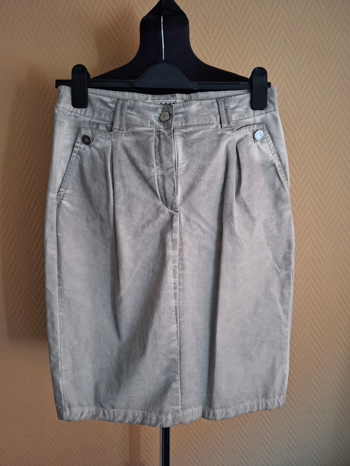 Prachtige Nickjean rokje - Maat 36, Kleding | Dames, Rokken, Zo goed als nieuw, Maat 36 (S), Grijs, Knielengte, Ophalen of Verzenden