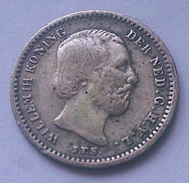 Nederland 5 cent 1863., Postzegels en Munten, Munten | Nederland, Koning Willem III, Verzenden, Zilver, Losse munt