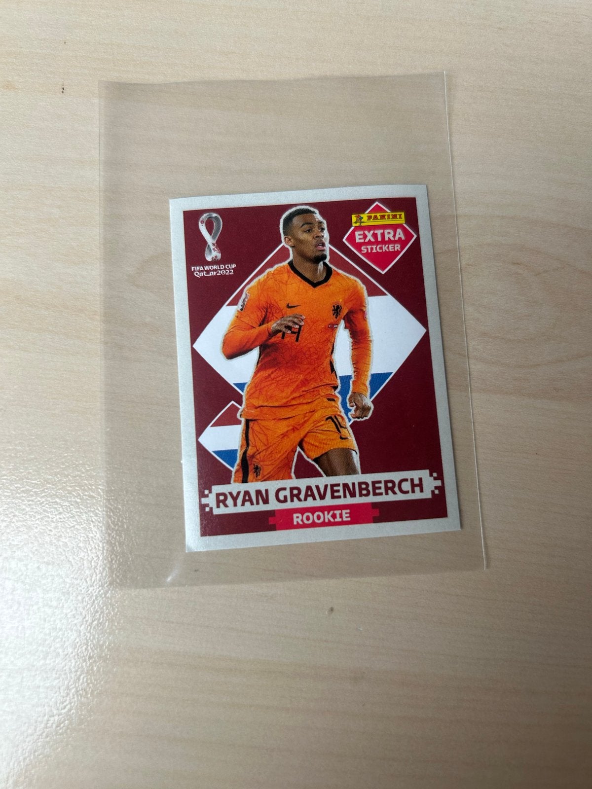Panini FIFA World Cup 2022 Ryan Gravenberch Rookie Sticker, Ophalen of Verzenden, Zo goed als nieuw, Sport