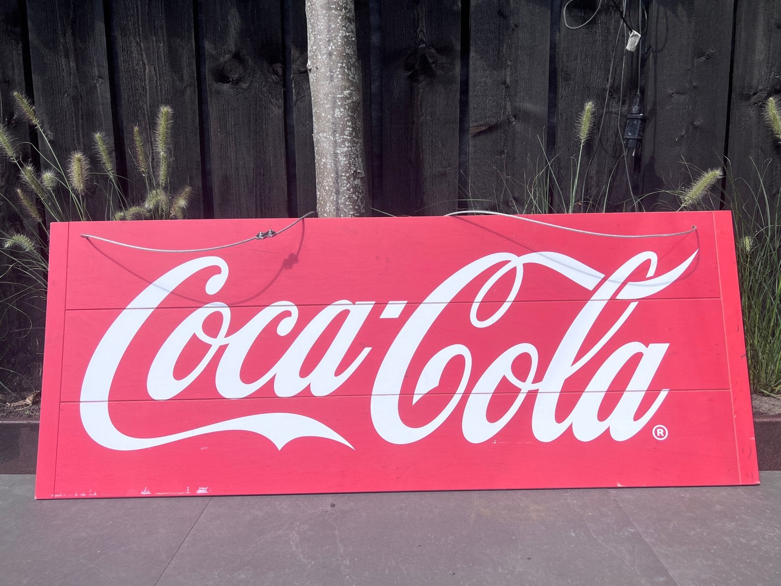 Coca Cola wandbord eenzijdig bedrukt., Ophalen, Gebruikt, Reclamebord
