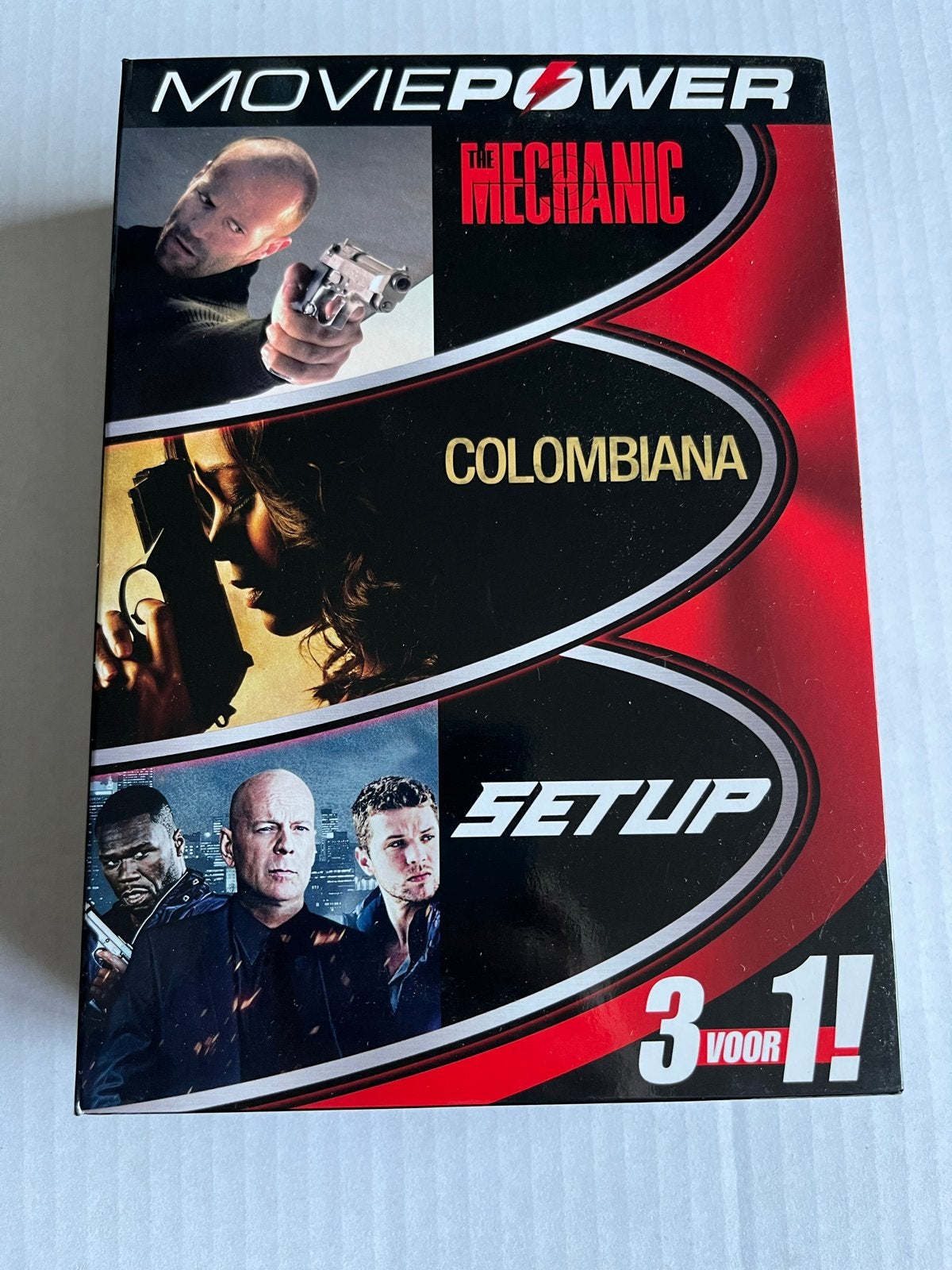 Moviepower: Mechanic, Colombiana, Setup (3 films op DVD), Cd's en Dvd's, Vanaf 16 jaar, Nederlands, Actiethriller, Ophalen of Verzenden