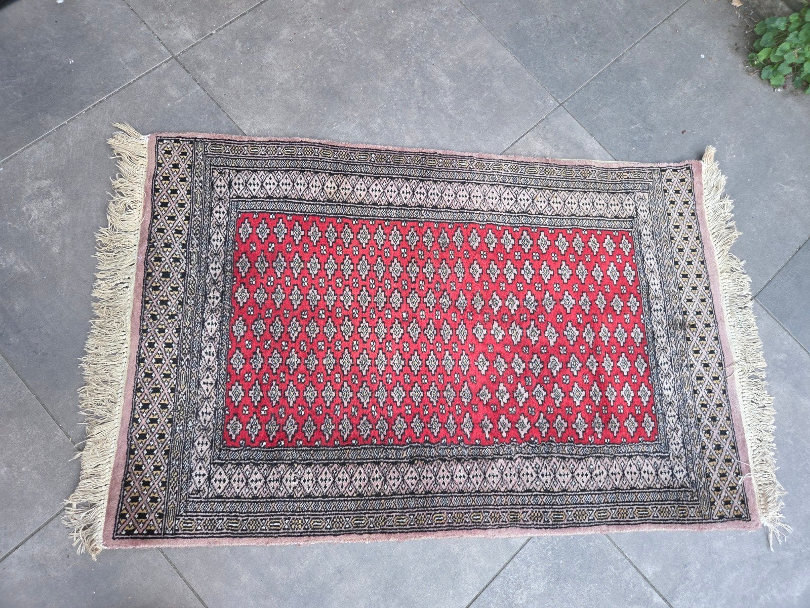 Vintage Perzisch kleed 78x120 cm - Handgeknoopt rood tapijt, Ophalen, Gebruikt, 100 tot 150 cm, 50 tot 100 cm