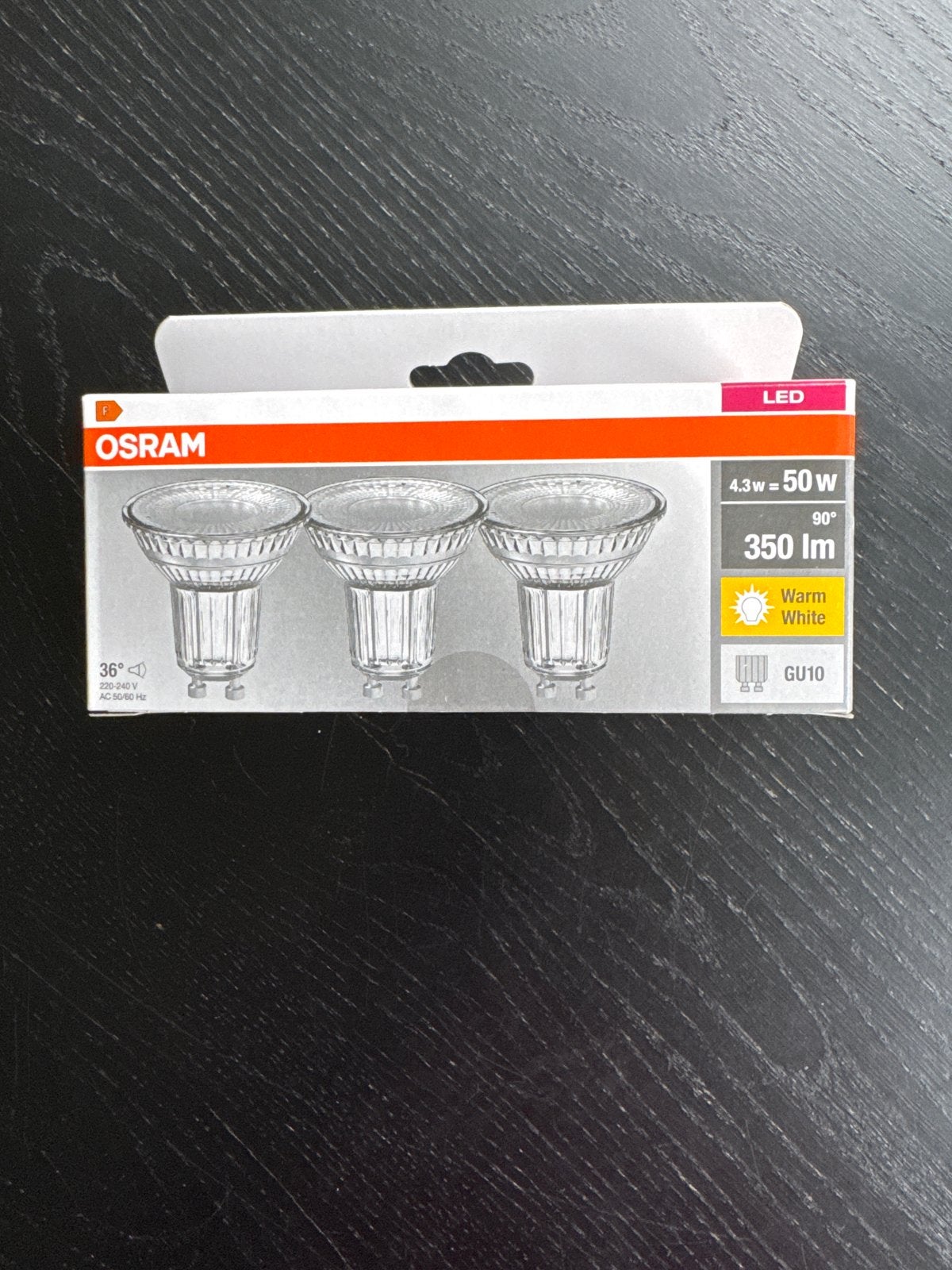 OSRAM LED lampen GU10 Warm Wit 3-pack, 30 tot 60 watt, Led-lamp, Osram, GU10