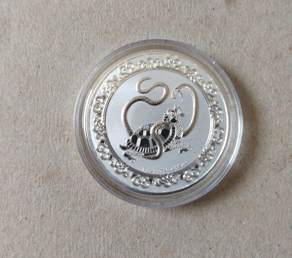 1 oz Zilver Black Turtle munt van 2021 Celestial serie Niue, Ophalen of Verzenden, Zilver