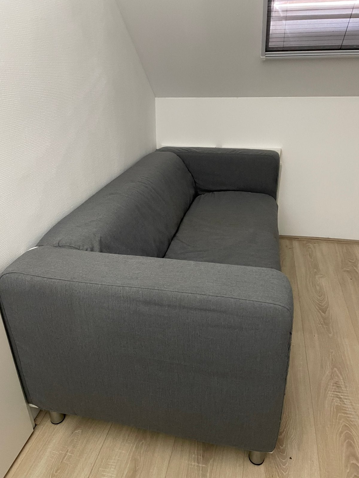 Ikea klippan grijze stoffen 2 persoons bank, Ophalen, 150 tot 200 cm, Tweepersoons, 75 tot 100 cm