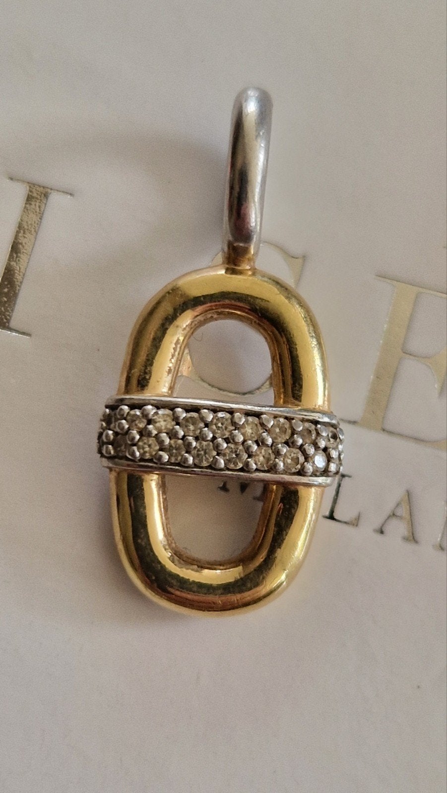 Ti Sento vergulde hanger met zirkonias (Model 3913ZY), Gebruikt, Ophalen of Verzenden, Goud, Zilver