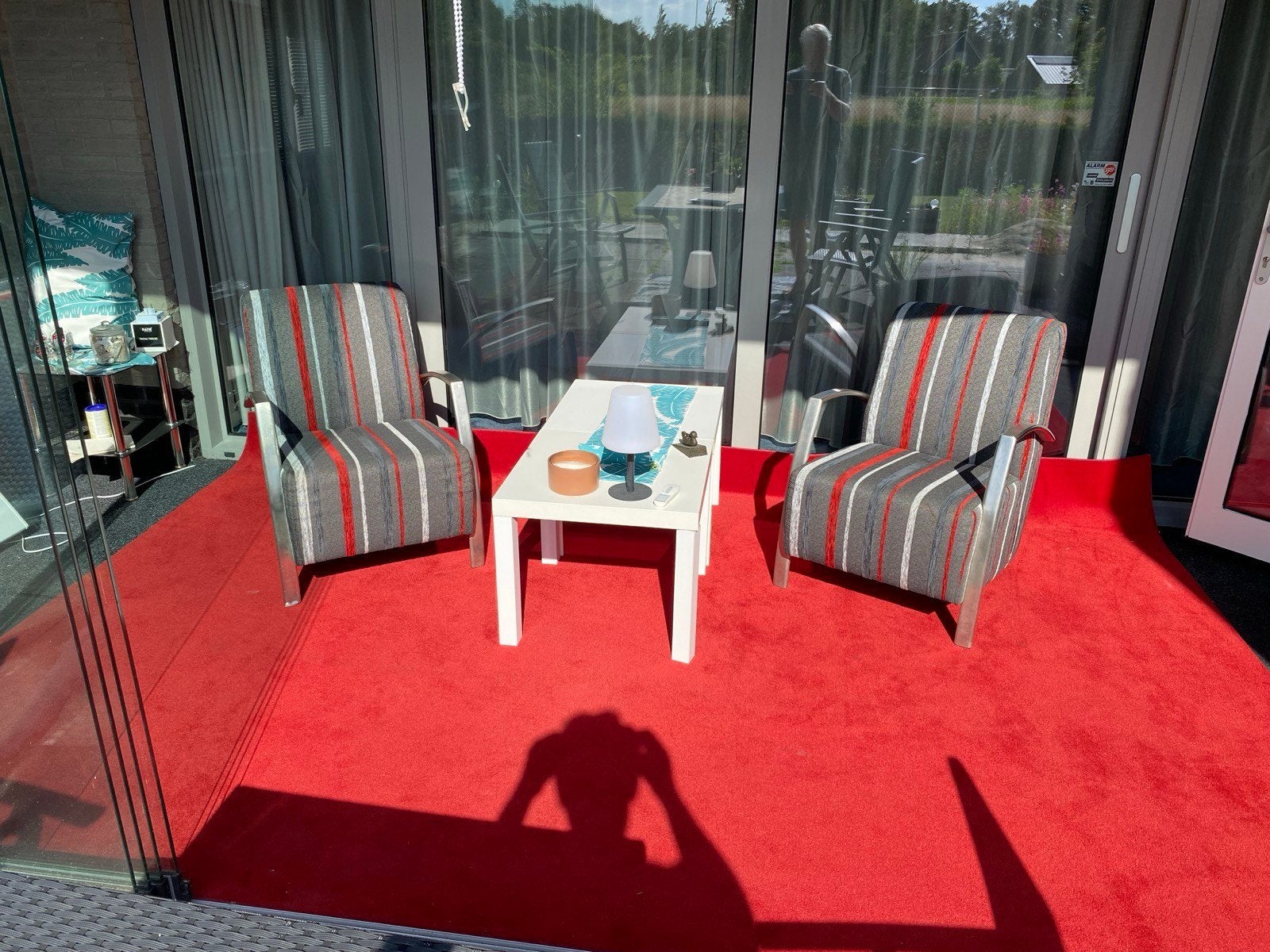 Set van 2 gestreepte fauteuils, Ophalen, Gebruikt, Modern, Gestreept, 75 tot 100 cm