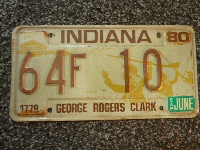 Kentekenplaat licenseplate Indiana George Rodgers Clark USA, Verzenden, Gebruikt, Auto's
