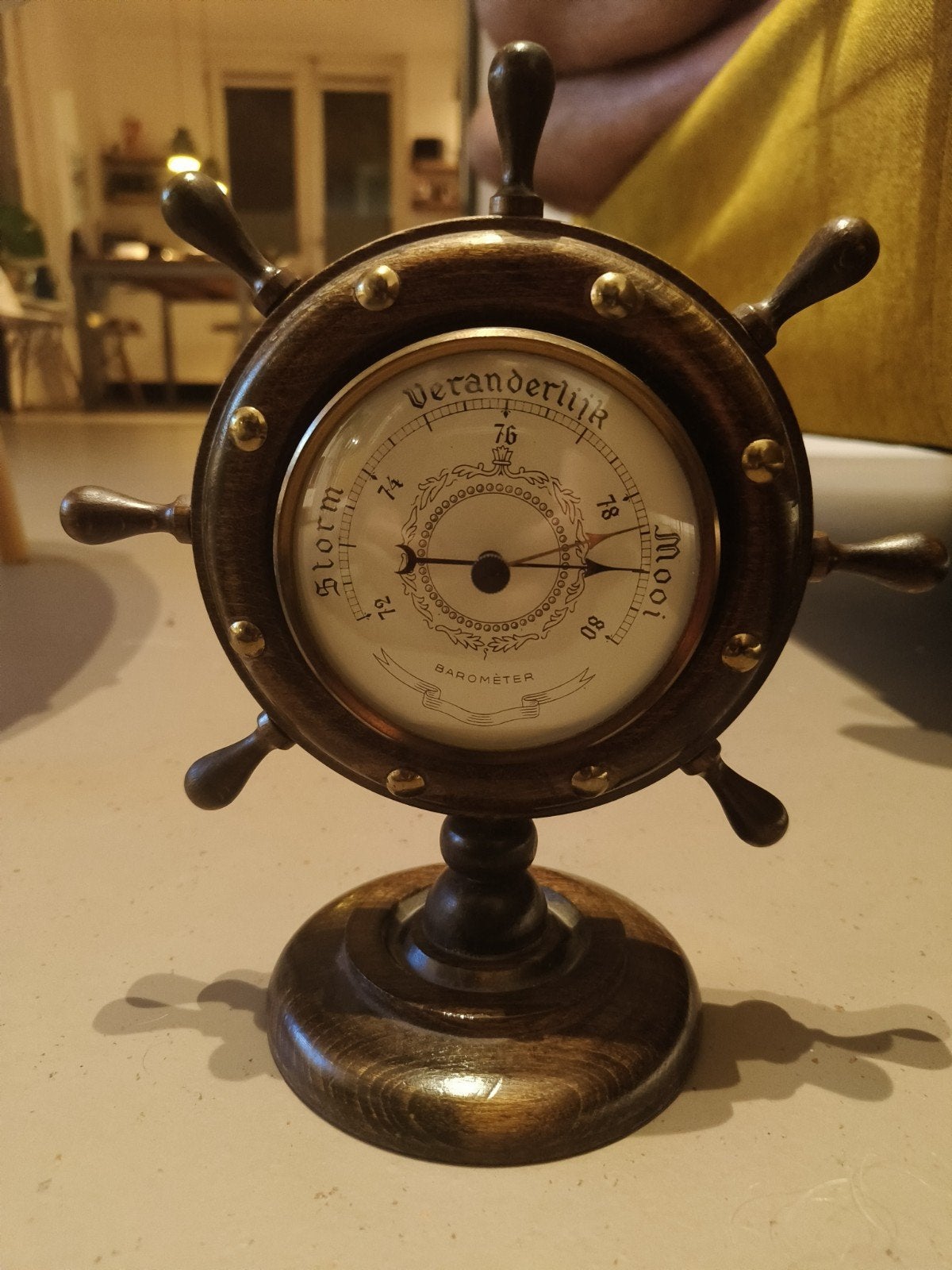 Decoratieve Barometer in Stuurwiel Design, Ophalen of Verzenden, Gebruikt, Barometer