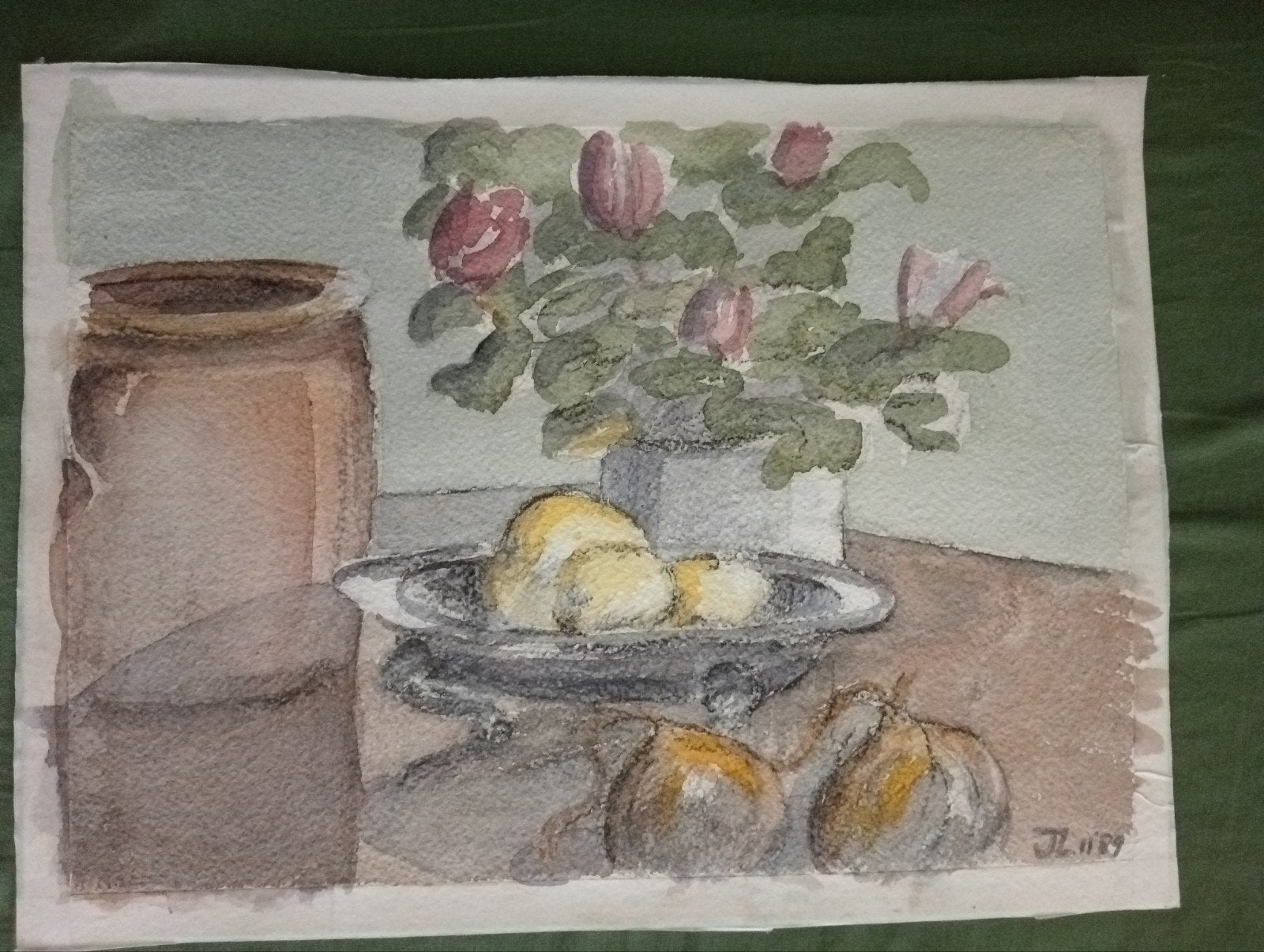 Aquarel Stilleven JL'89, Ophalen of Verzenden